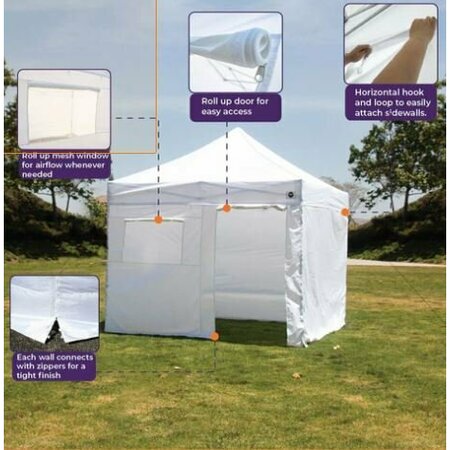 Impact Canopy Market Canopy Kit 10 FT x 10 FT, with Roller Bag, 400D Top White 040120001